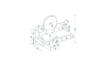 Hines Sminkebord 90 cm - Brun/Beige - Møbler - Bord - Sminkebord & toalettbord