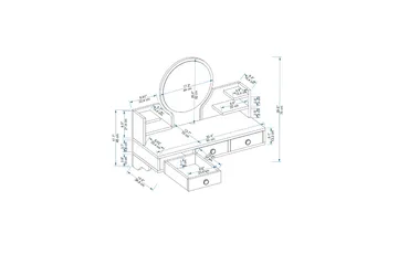 Hines Sminkebord 90 cm - Hvit - Møbler - Bord - Sminkebord & toalettbord