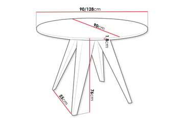 Hoban Lite Uttrekkbart Rundt Spisebord 90 cm - Svart - Møbler - Bord - Spisebord & kjøkkenbord