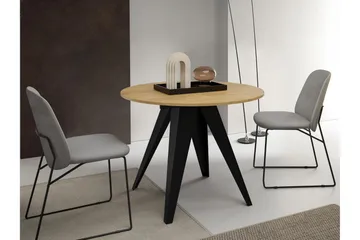 Hoban Spisebord 128 cm - Svart/Beige - Møbler - Bord - Spisebord & kjøkkenbord