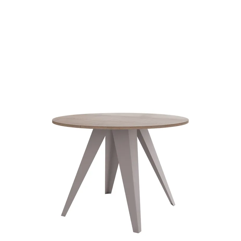 Hoban Spisebord rundt uttrekkbart 100-138 cm, beige, brun