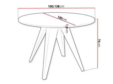 Hoban Spisebord rundt uttrekkbart 100-138 cm - Beige - Møbler - Bord - Spisebord & kjøkkenbord