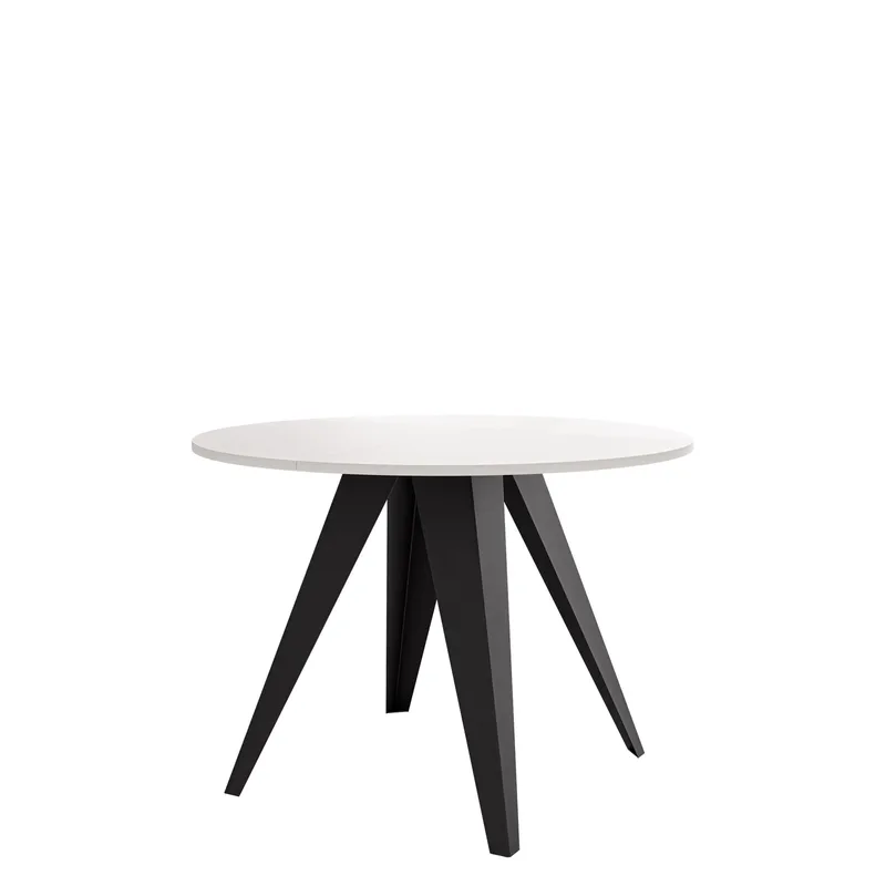 Hoban Spisebord rundt uttrekkbart 100-138 cm, svart, hvit