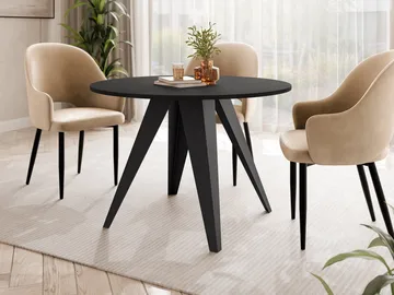 Hoban Spisebord rundt uttrekkbart 100-138 cm - Svart - Møbler - Bord - Spisebord & kjøkkenbord