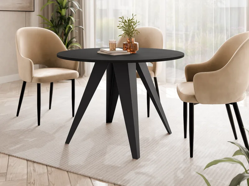 Hoban Spisebord rundt uttrekkbart 100-138 cm - Svart - Møbler - Bord - Spisebord & kjøkkenbord