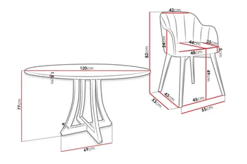 Hollan rund spisegruppe beige|hvit|svart - Møbler - Bord - Spisegruppe