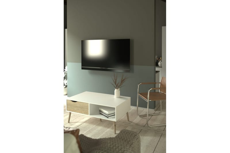 Hostafranc Sofabord 98,7 cm - Natur/Hvit - Møbler - Bord - Sofabord & salongbord