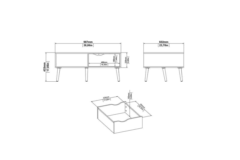 Hostafranc Sofabord 98,7 cm - Natur/Hvit - Møbler - Bord - Sofabord & salongbord