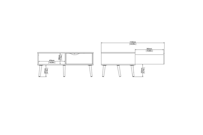 Hostafranc Sofabord 98,7 cm - Natur/Hvit - Møbler - Bord - Sofabord & salongbord