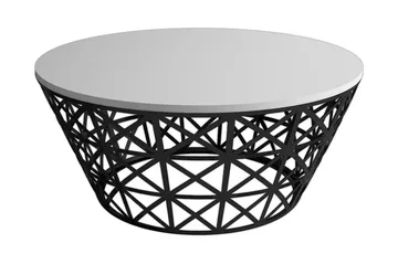 Hovdane Sofabord 90 cm Rundt Avsmalnande - Kremhvit/Svart - Møbler - Bord - Sofabord & salongbord