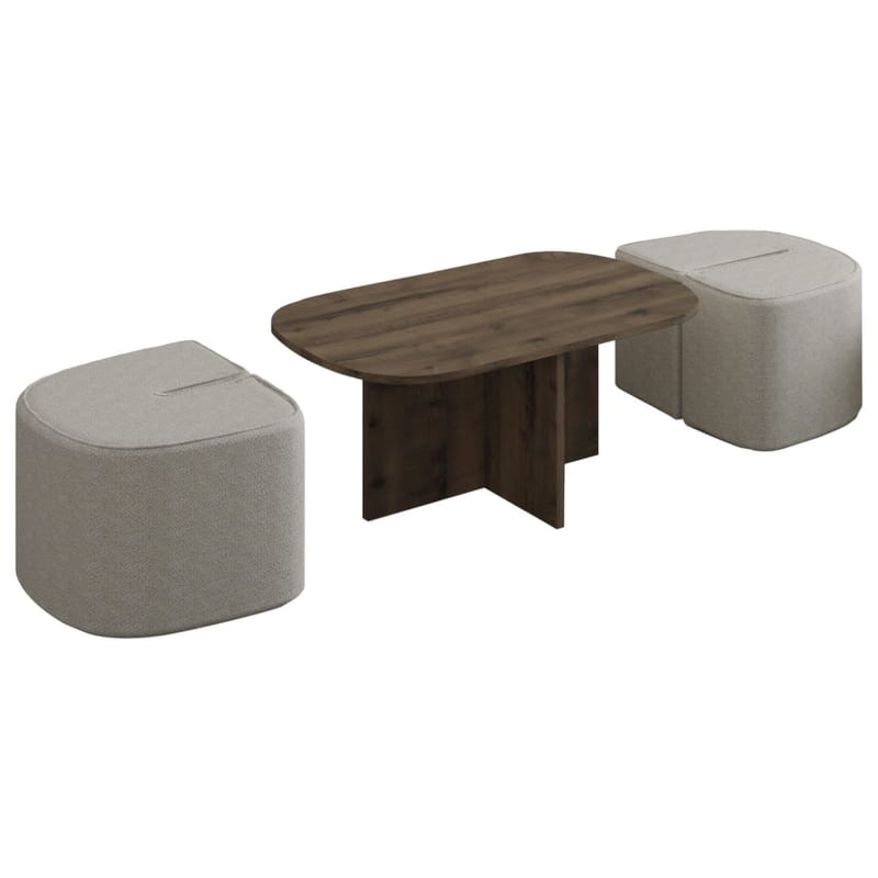 Hu Sofabordsett 90x42,9x45 cm - Antikk valnøtt - Møbler - Bord - Sofabord & salongbord
