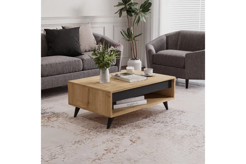 Hume Stuebord 90 cm - Eik - Møbler - Bord - Sofabord & salongbord