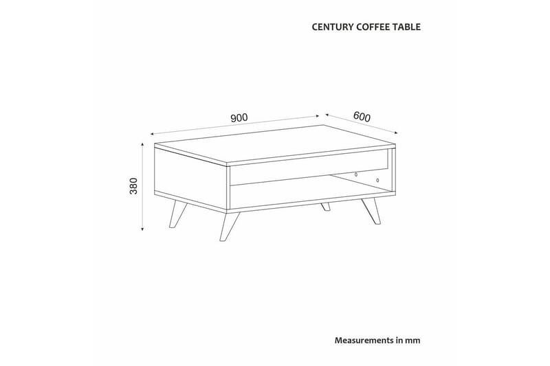 Hume Stuebord 90 cm - Hvit - Møbler - Bord - Sofabord & salongbord
