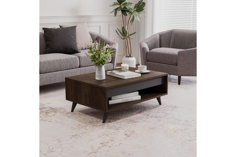 Hume Stuebord 90 cm - Valnøtt - Møbler - Bord - Sofabord & salongbord