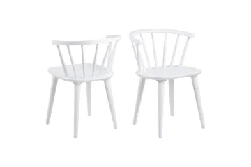 Ibiza Spisegruppe Rund 110 Cm + 4 Spisestuestoler - Hvit - Møbler - Bord - Spisegruppe