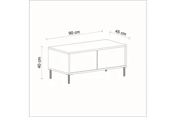 Imaj Salongbord 90 cm Rektangulært med Skuffer i Malt Tre - Beige - Møbler - Bord - Sofabord & salongbord