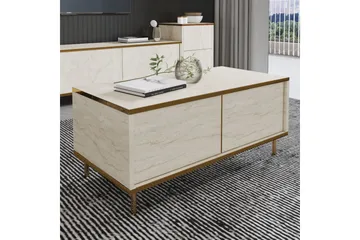 Imaj Sofabord 90 cm - Beige/Gull - Møbler - Bord - Sofabord & salongbord