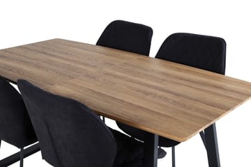 Inca Matgruppe 160 cm Rektangulær med 4 Gemma stoler - Sort - Møbler - Bord - Spisegruppe