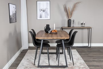 Inca Spisegruppe 160 cm Rektangulær med 4 Polar Stoler - Sort - Møbler - Bord - Spisegruppe