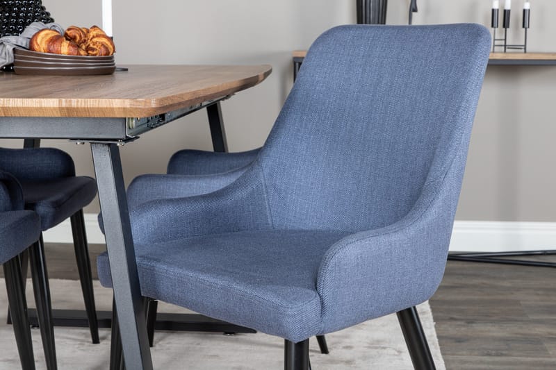 Inca Spisegruppe 160 cm Rektangulær med 4 Plaza Stoler - Sort - Møbler - Bord - Spisegruppe