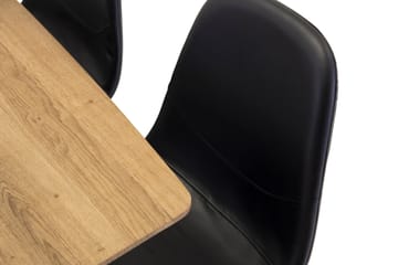 Inca Spisegruppe 160 cm Rektangulær med 4 Polar Stoler - Sort - Møbler - Bord - Spisegruppe