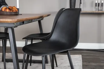 Inca Spisegruppe 160 cm Rektangulær med 4 Polar Stoler - Sort - Møbler - Bord - Spisegruppe