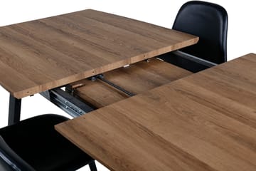 Inca Spisegruppe 160 cm Rektangulær med 4 Polar Stoler - Sort - Møbler - Bord - Spisegruppe