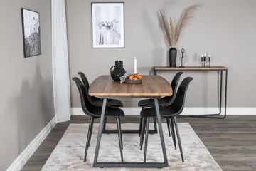 Inca Spisegruppe 160 cm Rektangulær med 4 Polar Stoler - Sort - Møbler - Bord - Spisegruppe