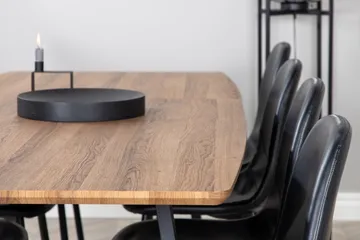 Inca Spisegruppe 160 cm Rektangulær med 8 Polar Stoler - Sort - Møbler - Bord - Spisegruppe