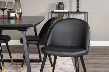 Inca spisegruppe uttrekkbar 160 cm rektangulær med 4 Velvet stoler - Møbler - Bord - Spisegruppe