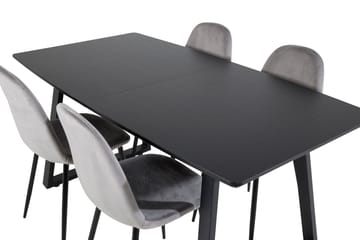 Inca spisegruppe uttrekkbar 160 cm rektangulær med 4 Polar stoler - Møbler - Bord - Spisegruppe