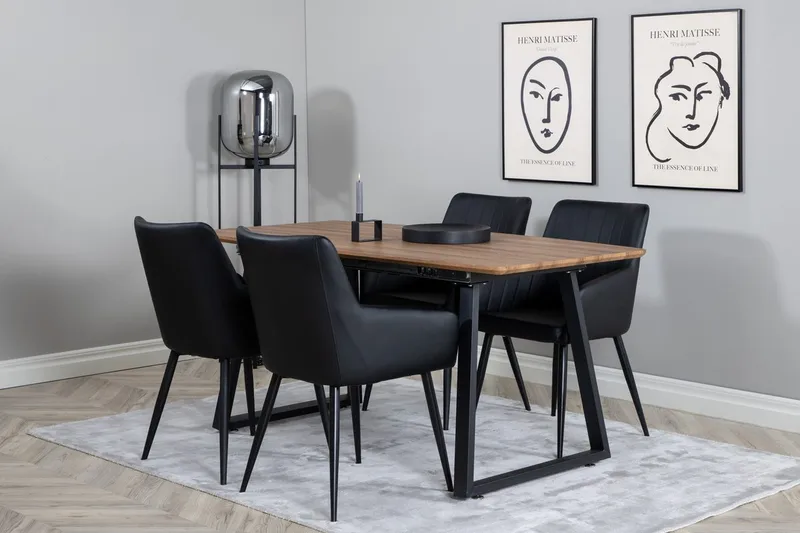 Inca uttrekkbart spisebord med 4 Comfort armstoler