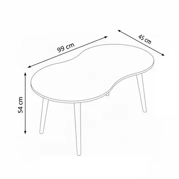 Indumati sofabord 99 cm - Hvit - Møbler - Bord - Sofabord & salongbord