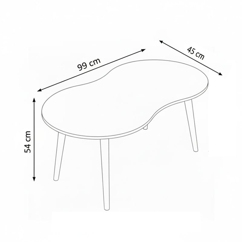 Indumati sofabord 99 cm - Valnøtt - Møbler - Bord - Sofabord & salongbord
