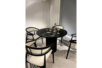 Indumati Spisegruppe Rund - Svart/Hvit - Møbler - Bord - Spisegruppe