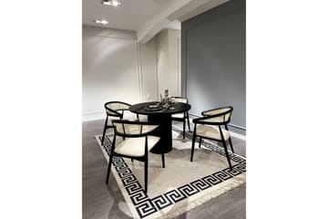 Indumati Spisegruppe Rund - Svart/Hvit - Møbler - Bord - Spisegruppe