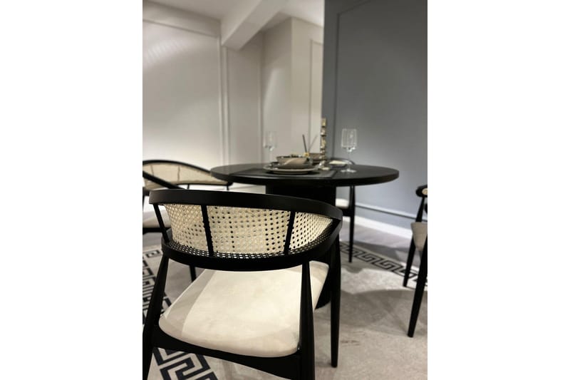 Indumati Spisegruppe Rund - Svart/Hvit - Møbler - Bord - Spisegruppe