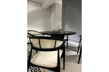 Indumati Spisegruppe Rund - Svart/Hvit - Møbler - Bord - Spisegruppe