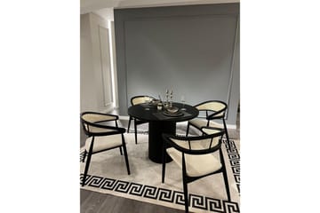 Indumati Spisegruppe Rund - Svart/Hvit - Møbler - Bord - Spisegruppe
