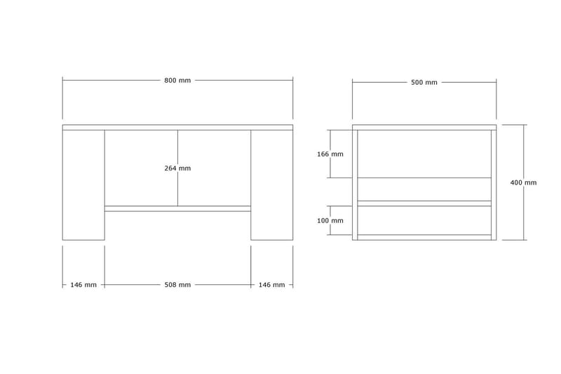 Iris 80 cm Rektangulært Sofabord med Hylle i Tre - Beige - Møbler - Bord - Sofabord & salongbord