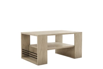Iris 80 cm Rektangulært Sofabord med Hylle i Tre - Beige - Møbler - Bord - Sofabord & salongbord