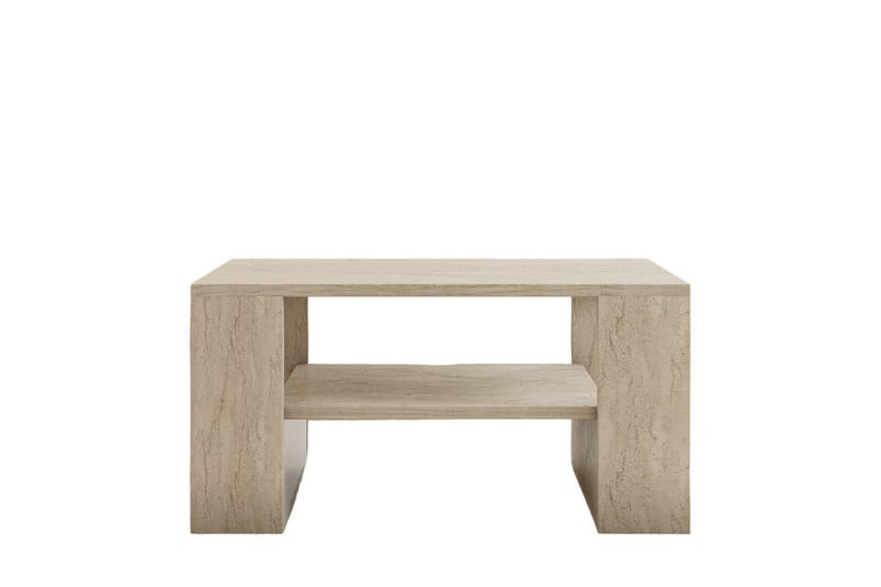 Iris 80 cm Rektangulært Sofabord med Hylle i Tre, Beige