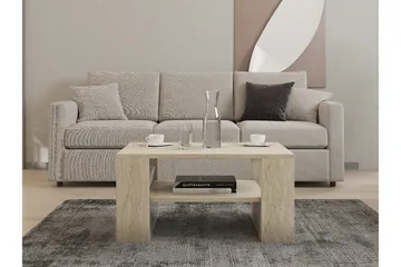Iris 80 cm Rektangulært Sofabord med Hylle i Tre - Beige - Møbler - Bord - Sofabord & salongbord