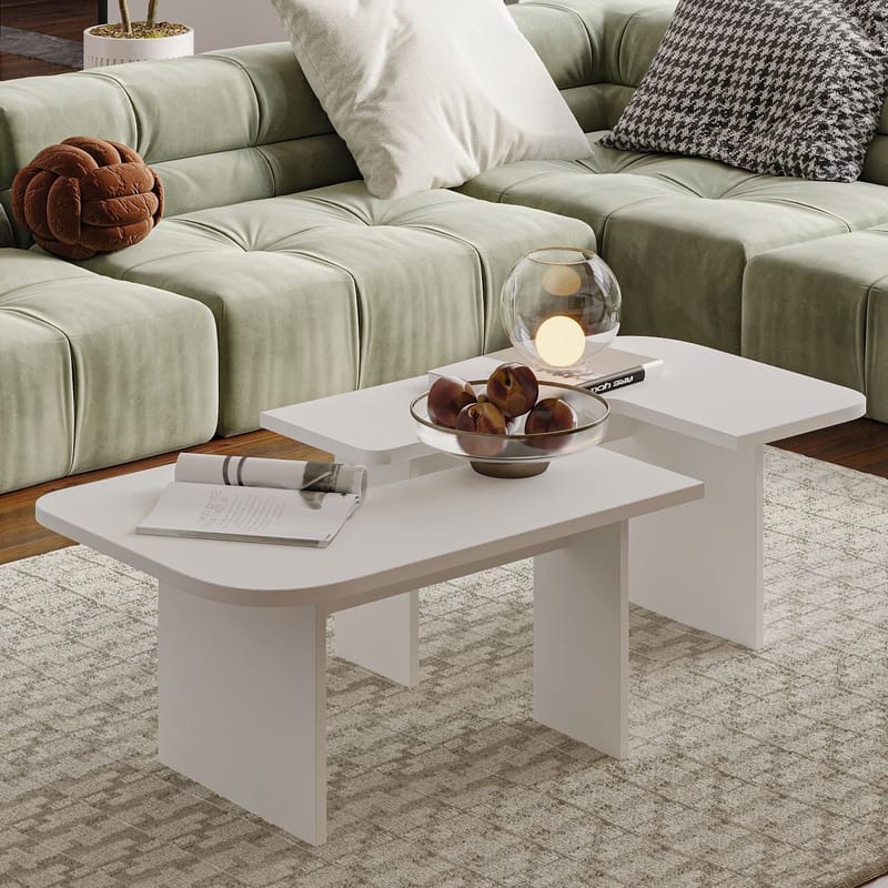 Iris Sofabordsett 90x35x45 cm - Hvit - Møbler - Bord - Sofabord & salongbord