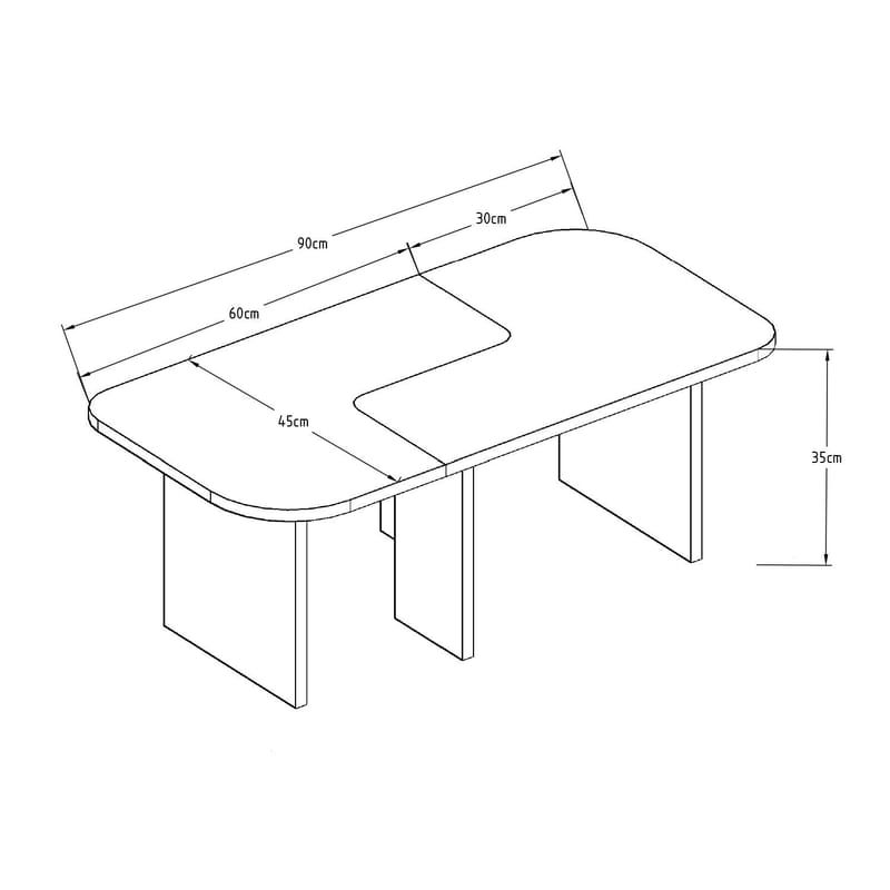 Iris Sofabordsett 90x35x45 cm - Svart - Møbler - Bord - Sofabord & salongbord