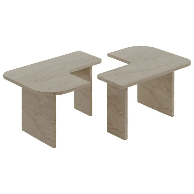 Iris Sofabordsett 90x35x45 cm, Travertin