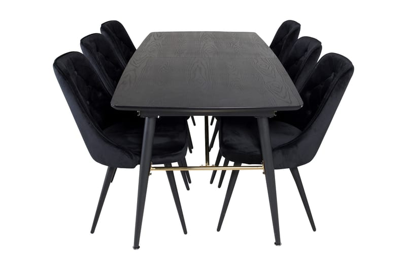 Irunea forlengbar spisegruppe 180 cm inkl. 6 Valera Lyx stoler - Svart - Møbler - Bord - Spisegruppe