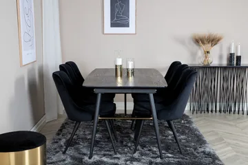 Irunea forlengbar spisegruppe 180 cm inkl. 6 Valera Lyx stoler - Svart - Møbler - Bord - Spisegruppe