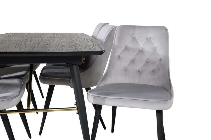 Irunea spisebord 180 cm med 6 stk. Valera Luksus fløyelsstoler - Møbler - Bord - Spisegruppe