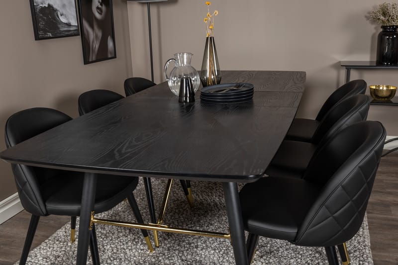 Irunea spisebord 180 cm med 6 stk. Valera spisestoler - Møbler - Bord - Spisegruppe